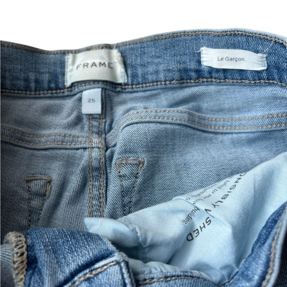 Frame Le Garçon Women’s Jeans Mid Rise Boyfriend Ankle Length Size 25 Stretch - Picture 5 of 11